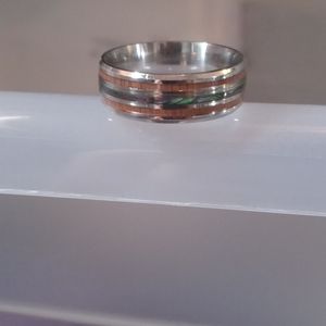 Men8mm tungsten Koa Hawaiian wood titanium ring11